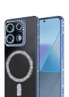 Mey İthalat®   Redmi 13C Joke Simli Magneticsafe Kılıf - Mavi