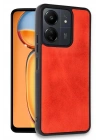 Mey İthalat®   Redmi 13C Kılıf Aras Deri Kapak - Kırmızı