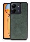 Mey İthalat®   Redmi 13C Kılıf Aras Deri Kapak - Koyu Yeşil