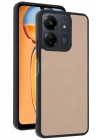 Mey İthalat®   Redmi 13C Kılıf Aras Deri Kapak - Pudra