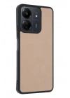 Mey İthalat®   Redmi 13C Kılıf Aras Deri Kapak - Pudra