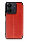 Mey İthalat®   Redmi 13C Kılıf Flip Cover - Kırmızı