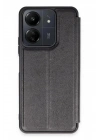 Mey İthalat®   Redmi 13C Kılıf Flip Cover - Siyah