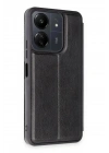 Mey İthalat®   Redmi 13C Kılıf Flip Cover - Siyah