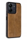 Mey İthalat®   Redmi 13C Kılıf Flip Cover - Taba