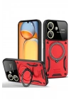 Mey İthalat®   Redmi 13C Kılıf Joy Lens Standlı Kapak - Kırmızı