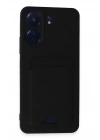 Mey İthalat®   Redmi 13C Kılıf Kelvin Kartvizitli Silikon - Siyah