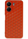 Mey İthalat®   Redmi 13C Kılıf Petek Silikon Kapak - Kırmızı