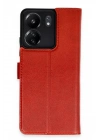 Mey İthalat®   Redmi 13C Kılıf Trend S Plus Kapaklı Kılıf - Kırmızı