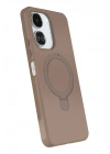 Mey İthalat®   Redmi 13C Regal Magsafe Standlı Kapak - Çöl Titanyum