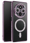 Mey İthalat®   Redmi 14C Joke Simli Magneticsafe Kılıf - Derin Mor
