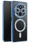 Mey İthalat®   Redmi 14C Joke Simli Magneticsafe Kılıf - Mavi