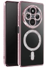 Mey İthalat®   Redmi 14C Joke Simli Magneticsafe Kılıf - Pembe
