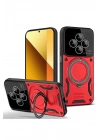 Mey İthalat®   Redmi 14C Kılıf Joy Lens Standlı Kapak - Kırmızı