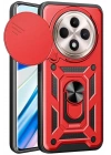 Mey İthalat®   Redmi 14C Kılıf Pars Lens Yüzüklü Silikon - Kırmızı