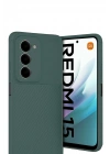 Mey İthalat®   Redmi 15 4G Auto Focus Karbon Kapak - Koyu Yeşil