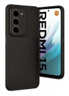 Mey İthalat®   Redmi 15 4G Auto Focus Karbon Kapak - Siyah