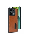 Mey İthalat®   Redmi 15C 4G Sara Kartvizitli Deri Kılıf - Taba