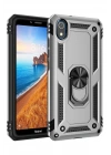 Mey İthalat®   Redmi 7A Kılıf Sofya Yüzüklü Silikon Kapak - Gümüş