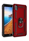 Mey İthalat®   Redmi 7A Kılıf Sofya Yüzüklü Silikon Kapak - Kırmızı
