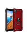Mey İthalat®   Redmi 7A Kılıf Sofya Yüzüklü Silikon Kapak - Kırmızı