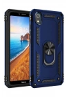 Mey İthalat®   Redmi 7A Kılıf Sofya Yüzüklü Silikon Kapak - Lacivert