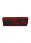 Mey İthalat®   Redmi 9 Kılıf Montreal Yüzüklü Silikon Kapak - Kırmızı