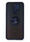 Mey İthalat®   Redmi 9 Kılıf Montreal Yüzüklü Silikon Kapak - Lacivert