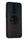 Mey İthalat®   Redmi 9 Kılıf Montreal Yüzüklü Silikon Kapak - Siyah