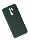 Mey İthalat®   Redmi 9 Kılıf Nano içi Kadife Silikon - Koyu Yeşil