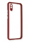 Mey İthalat®   Redmi 9A Kılıf Miami Şeffaf Silikon - Fuşya