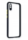 Mey İthalat®   Redmi 9A Kılıf Miami Şeffaf Silikon - Lacivert