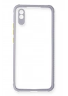Mey İthalat®   Redmi 9A Kılıf Miami Şeffaf Silikon - Lila