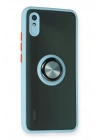 Mey İthalat®   Redmi 9A Kılıf Montreal Yüzüklü Silikon Kapak - Buz Mavi