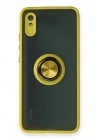 Mey İthalat®   Redmi 9A Kılıf Montreal Yüzüklü Silikon Kapak - Sarı