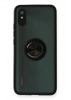 Mey İthalat®   Redmi 9A Kılıf Montreal Yüzüklü Silikon Kapak - Siyah
