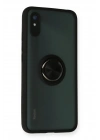 Mey İthalat®   Redmi 9A Kılıf Montreal Yüzüklü Silikon Kapak - Siyah