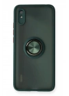 Mey İthalat®   Redmi 9A Kılıf Montreal Yüzüklü Silikon Kapak - Yeşil