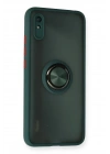 Mey İthalat®   Redmi 9A Kılıf Montreal Yüzüklü Silikon Kapak - Yeşil
