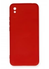 Mey İthalat®   Redmi 9A Kılıf Nano içi Kadife Silikon - Kırmızı