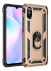 Mey İthalat®   Redmi 9A Kılıf Sofya Yüzüklü Silikon Kapak - Gold