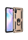 Mey İthalat®   Redmi 9A Kılıf Sofya Yüzüklü Silikon Kapak - Gold