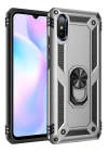 Mey İthalat®   Redmi 9A Kılıf Sofya Yüzüklü Silikon Kapak - Gümüş