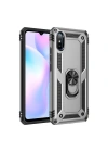 Mey İthalat®   Redmi 9A Kılıf Sofya Yüzüklü Silikon Kapak - Gümüş