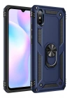 Mey İthalat®   Redmi 9A Kılıf Sofya Yüzüklü Silikon Kapak - Lacivert