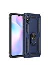 Mey İthalat®   Redmi 9A Kılıf Sofya Yüzüklü Silikon Kapak - Lacivert