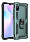 Mey İthalat®   Redmi 9A Kılıf Sofya Yüzüklü Silikon Kapak - Yeşil