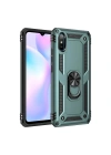 Mey İthalat®   Redmi 9A Kılıf Sofya Yüzüklü Silikon Kapak - Yeşil