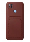 Mey İthalat®   Redmi 9C Kılıf Kelvin Kartvizitli Silikon - Bordo