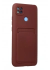 Mey İthalat®   Redmi 9C Kılıf Kelvin Kartvizitli Silikon - Bordo